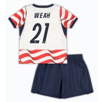 Camiseta Estados Unidos Timothy Weah #21 Primera Equipación Replica Mundial 2026 para niños mangas cortas (+ Pantalones cortos)